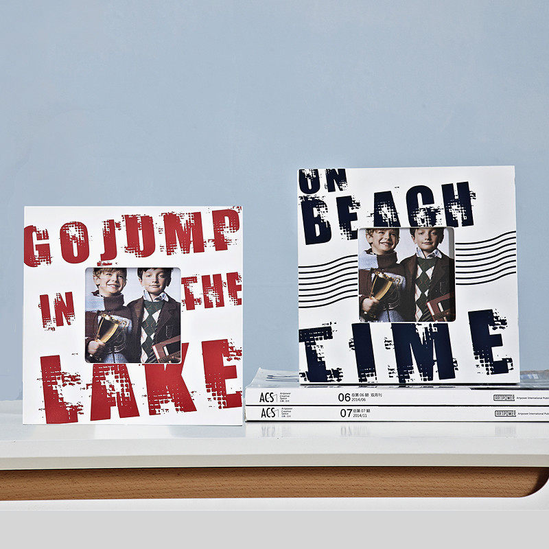 卡通可爱相框摆台创意儿童6寸照片装饰相片框木宝宝像框相架摆件