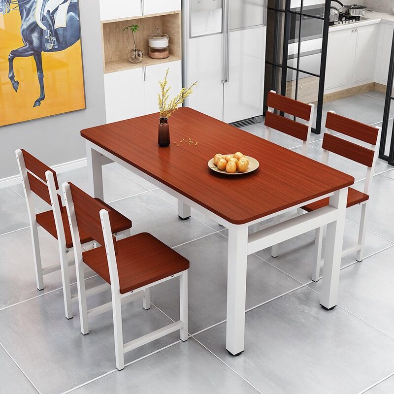 现代小户型家用简易餐桌椅吃饭桌长方形快餐饭店餐桌人简约
