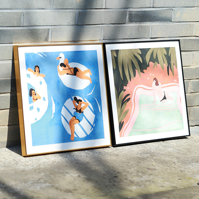 方形金属画框33 38 50铝合金相框挂墙装裱海报框外框定制任意尺寸