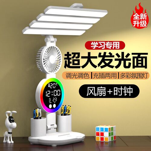 台灯护眼学习宿舍儿童可充电插电学生宿舍床头灯阅读小台灯读写风