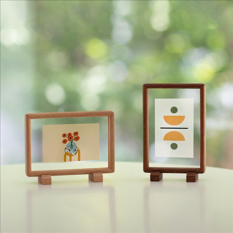 实木榫卯透明相框定制摆台古风画框装裱创意5寸6书法屏风桌面空白