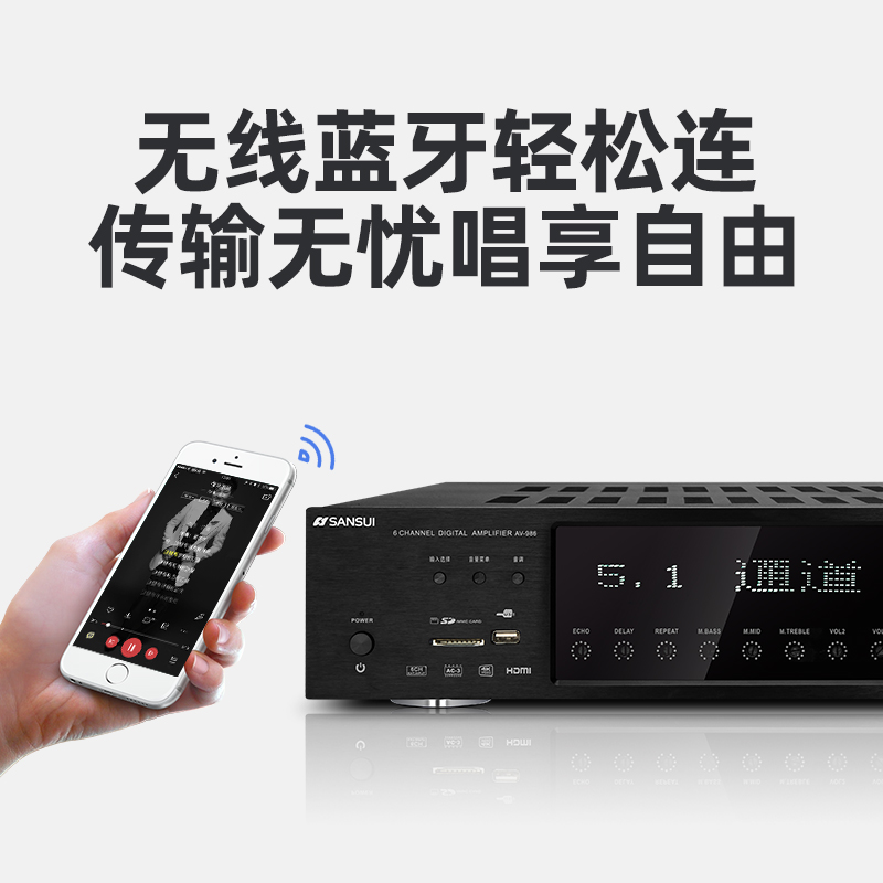 山水 DM-20 大功率功放机专业发烧级5.1数字解码放大器KTV卡拉OK