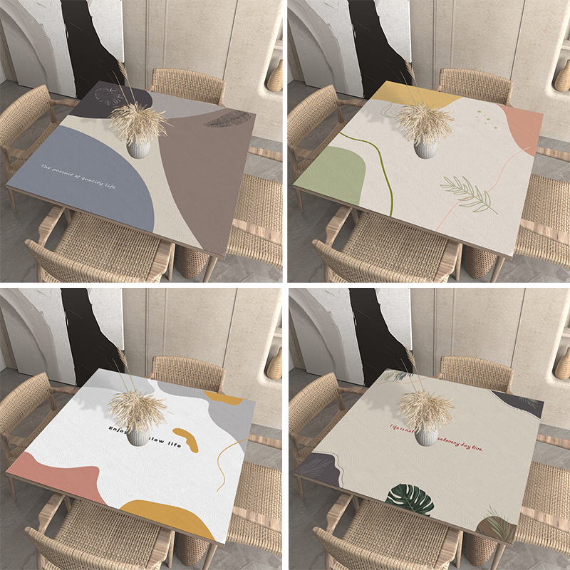 皮革桌垫正方形桌布防水防油防烫免洗餐桌茶几硅胶桌垫皮质方桌布