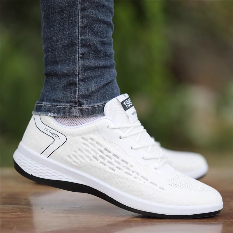 老北京布鞋男鞋2026春季飞织运动鞋网面透气男士休闲跑步鞋子波鞋