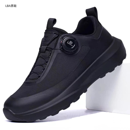 春季新款黑色系带休闲鞋子男