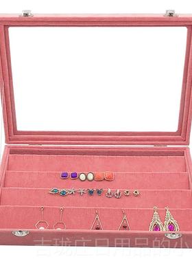 正品新的首粉宝红色冰花饰盒首饰盒耳环支架耳环指项炼手镯戒盒珠