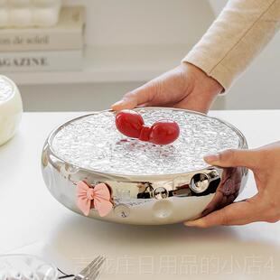 正品陶瓷轻奢果盘家用厅盘茶几零分食盘带盖干果糖果盒客格水果坚