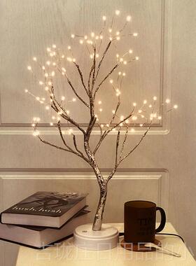 正品少心网光红树创女意浪漫房间修饰形灯LED彩灯发公主台灯生日