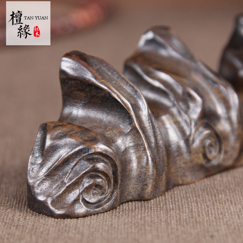 黑檀木笔架山形毛笔搁实木笔架山笔山架子红木毛笔托书法文房用品