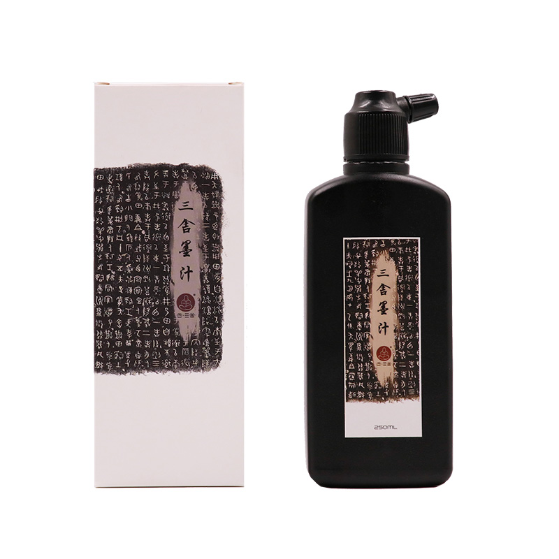 三舍墨汁 大容量小瓶装毛笔书法小楷国画轻胶油烟墨水 浓黑墨液香