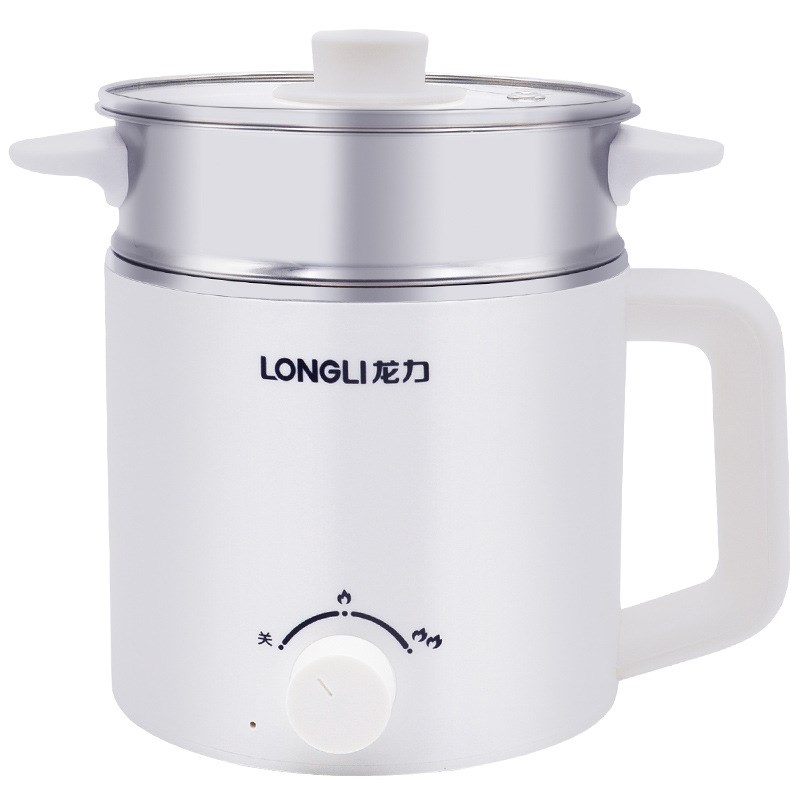 龙力电煮锅迷你电锅多功能家用小功率电煮锅30不锈钢宿舍电热锅
