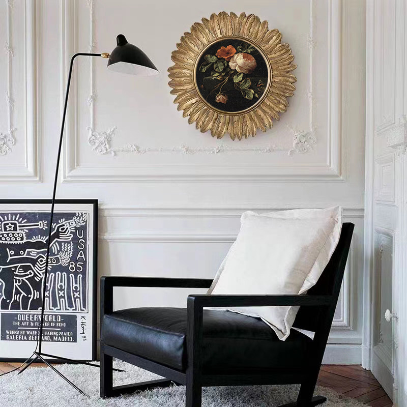 玄关装饰画法式中古欧式复古餐厅挂画客厅背景墙花卉壁画相框摆件