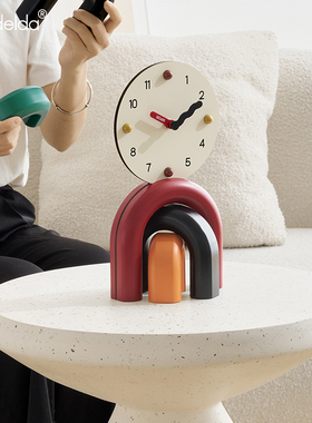 Mandelda奶油风家居饰品简约客厅卧室装饰座钟桌面摆件电视柜玄关
