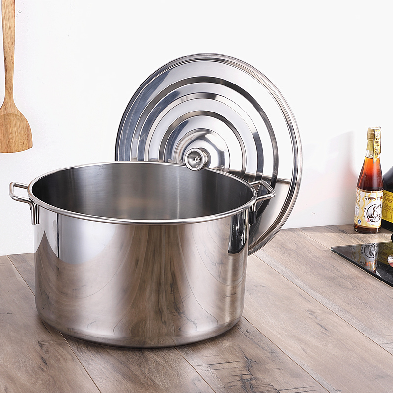 商用不锈钢桶带盖不锈钢汤桶加厚加深大汤锅大容量储水桶圆桶油桶