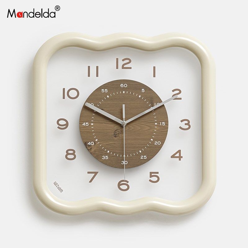 Mandelda免打孔现代简约挂钟客厅家用时尚大气创意复古时钟表挂墙