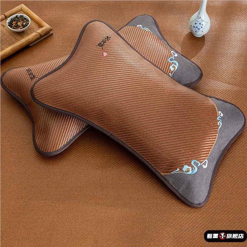 男夏凉枕竹枕颈椎枕头竹枕头护颈椎助睡眠学生午睡竹凉枕麻将茶叶