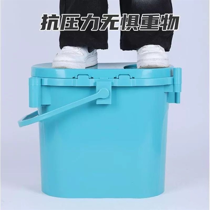 2升椭圆形钓鱼桶多功能钓桶硬壳坐箱钓鱼桶可坐钓箱筏钓溪流桶