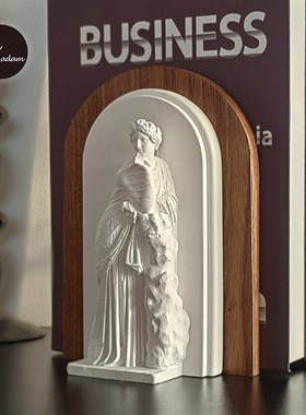 实木书立创意人像书挡法式摆件软装卧室客厅玄关书柜桌面家居饰品