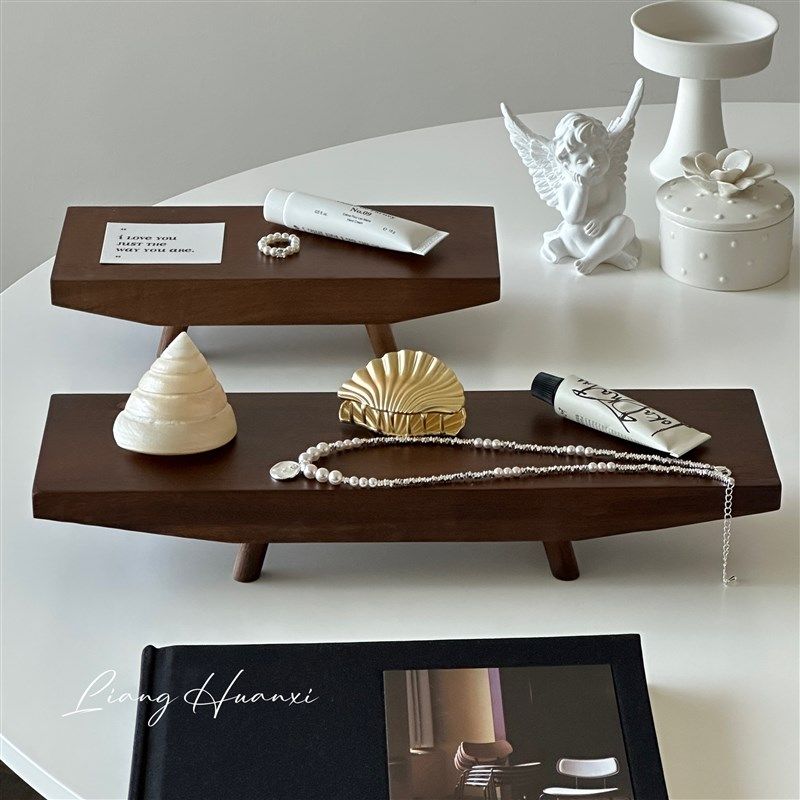 梁欢喜覆古中式实木香薰托盘一帆风顺家居艺术小茶盘玄关装饰摆饰