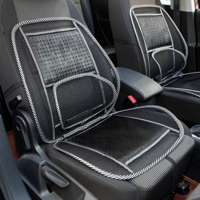 一体式汽车靠背垫腰靠护腰靠垫车用竹片冰丝坐垫夏季座垫用品超市
