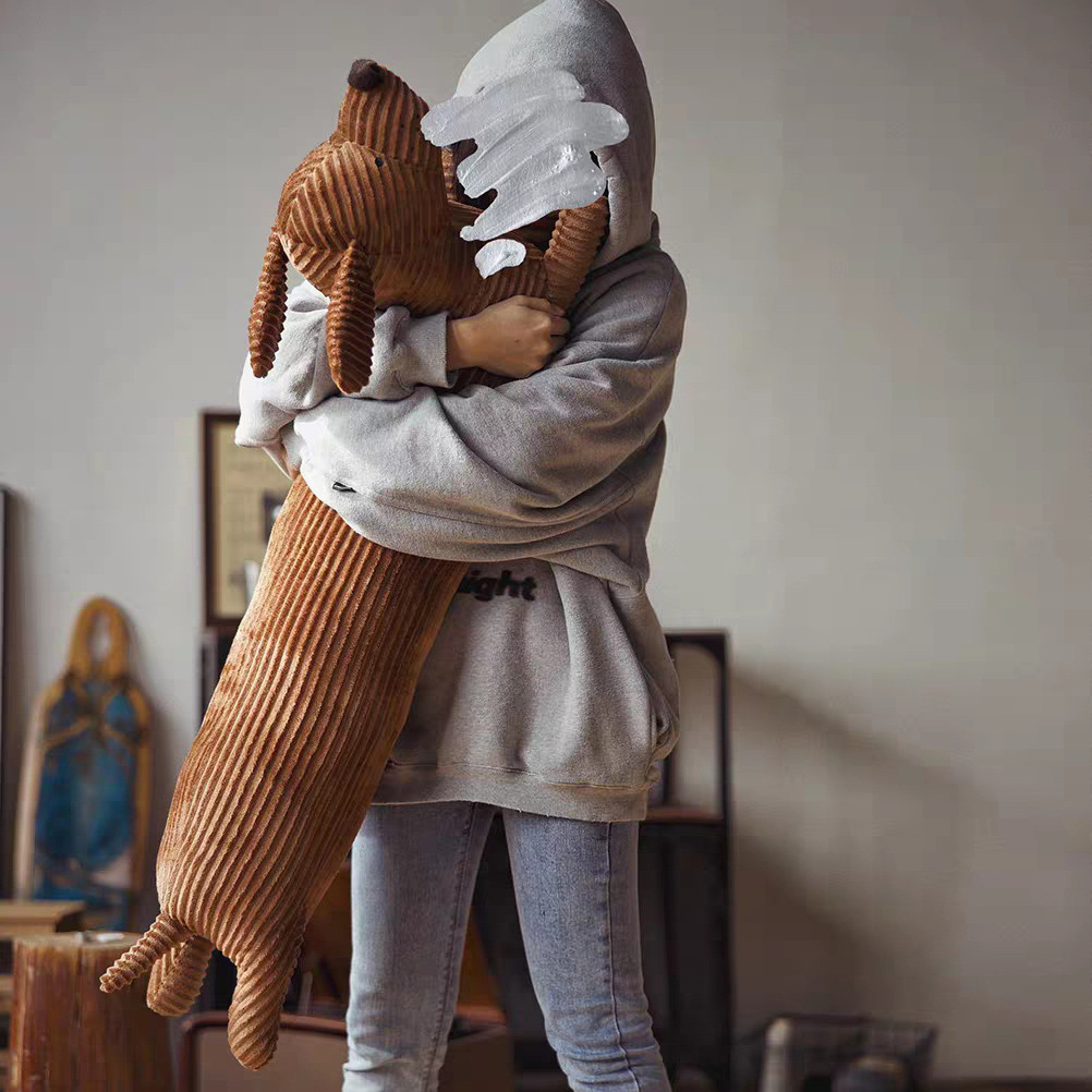 腊肠狗黑猫熊猫大花沙发装饰靠枕长条形抱枕靠垫家居可爱午睡腰枕