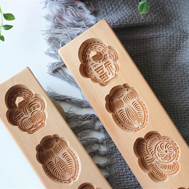 花瓣家收藏手工刻木质卡花饽花绿豆糕南瓜七夕巧果模具面食饼干印