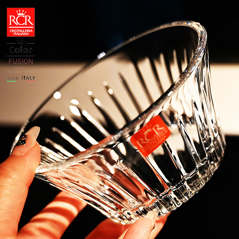 意大利原装进口RCR水晶玻璃小号欧式果盘果斗沙拉甜品碗水果盘子