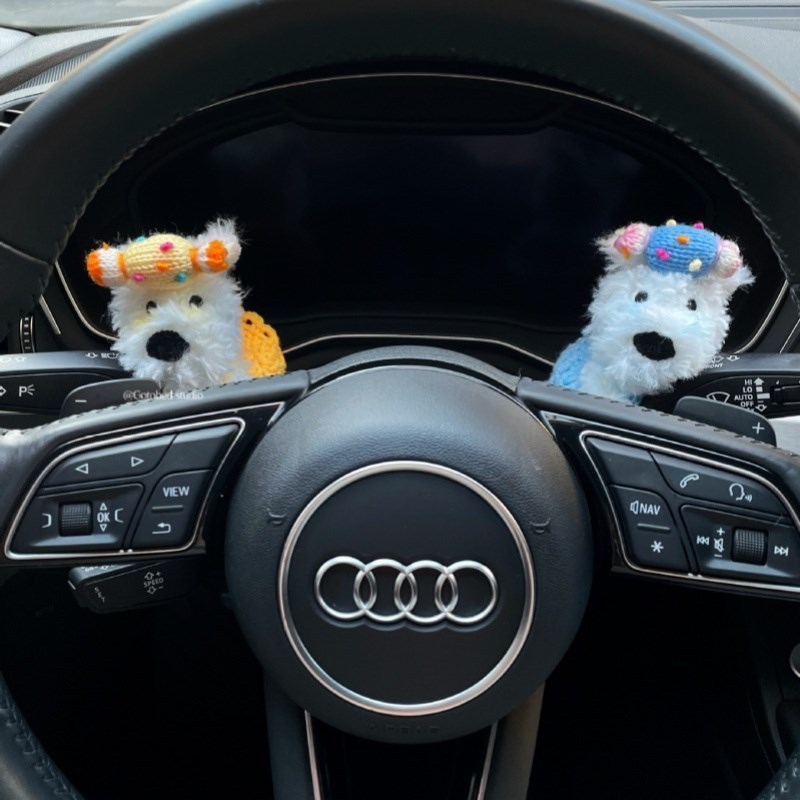 汽车怀挡装饰玩偶女车载摆件雨刮器转向灯车内饰品可爱西高地公仔