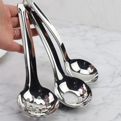 打酒汤勺漏勺火锅店家用 304不锈钢短柄带钩餐厅调料壁挂商用