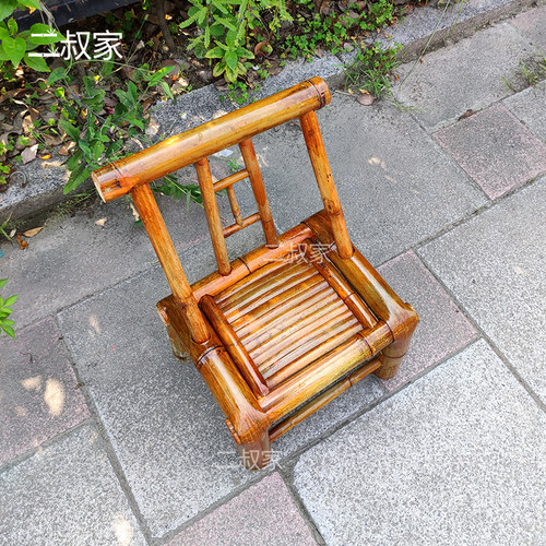 儿童竹椅子手工竹椅儿童摄影竹凳靠背小孩摄影凳中式乘凉竹家具