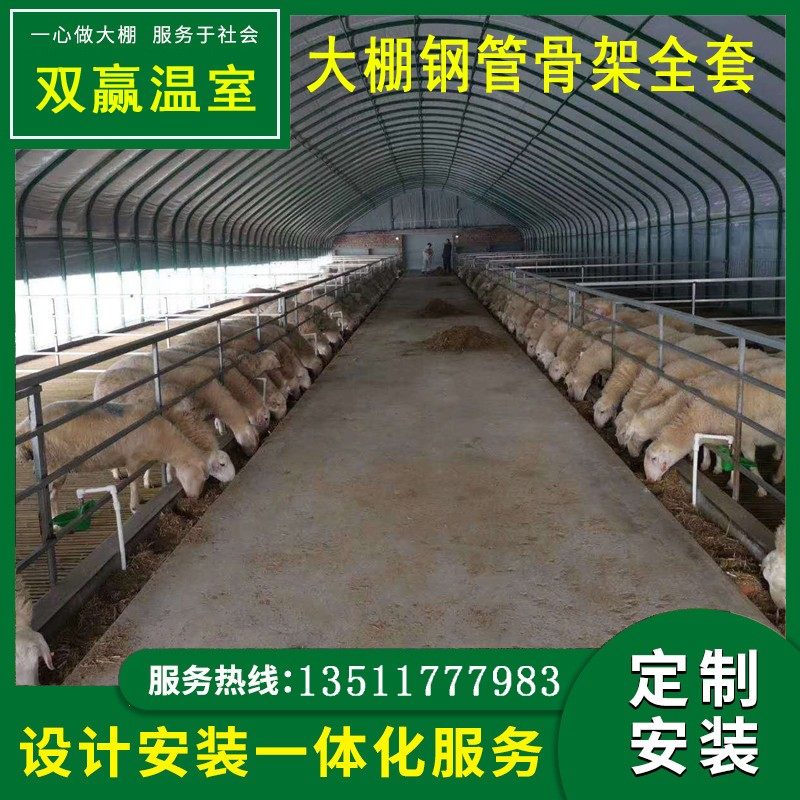 温室大棚骨架蔬菜养殖大棚钢管骨架全套猪牛棚羊圈养鸡场搭建设备