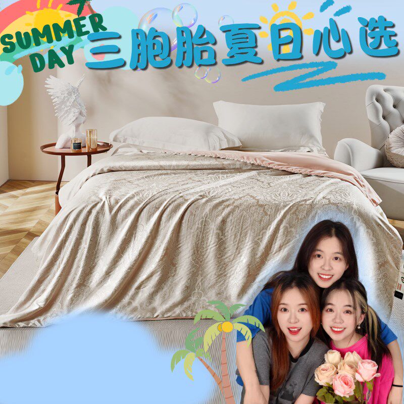 睡拾光睡拾光100%蚕丝亲肤舒适凉感夏被陪嫁宿舍用家用