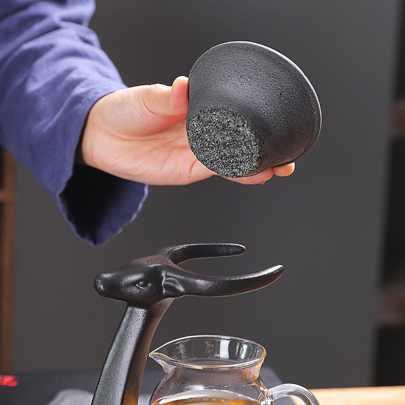 纯色陶瓷无孔过滤泡茶茶具公道杯窑变茶滤咖啡功夫茶白色大号茶漏