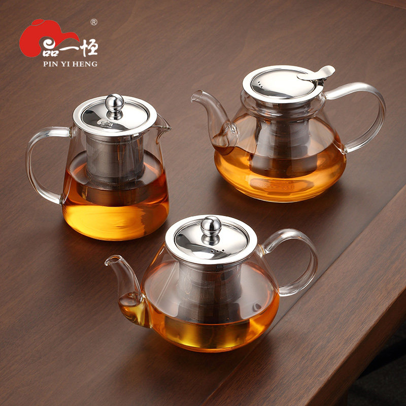 品一恒加厚耐热玻璃公道分茶杯煮茶器泡花茶壶茶水分离带滤网家用