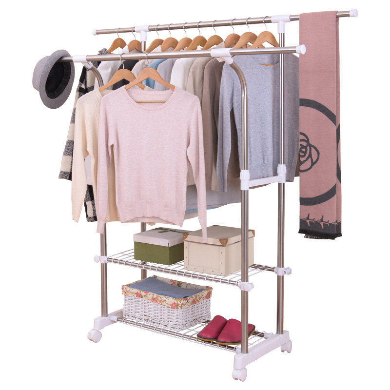 友利特晾衣架 落地折叠室内杆式衣架子不锈钢阳台升降挂晒衣架