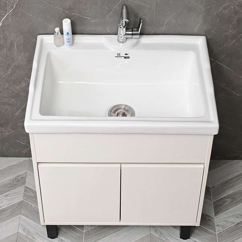 陶瓷洗衣柜阳台洗衣池洗手洗脸盆实木浴室柜一体盆组合柜洗手盆柜