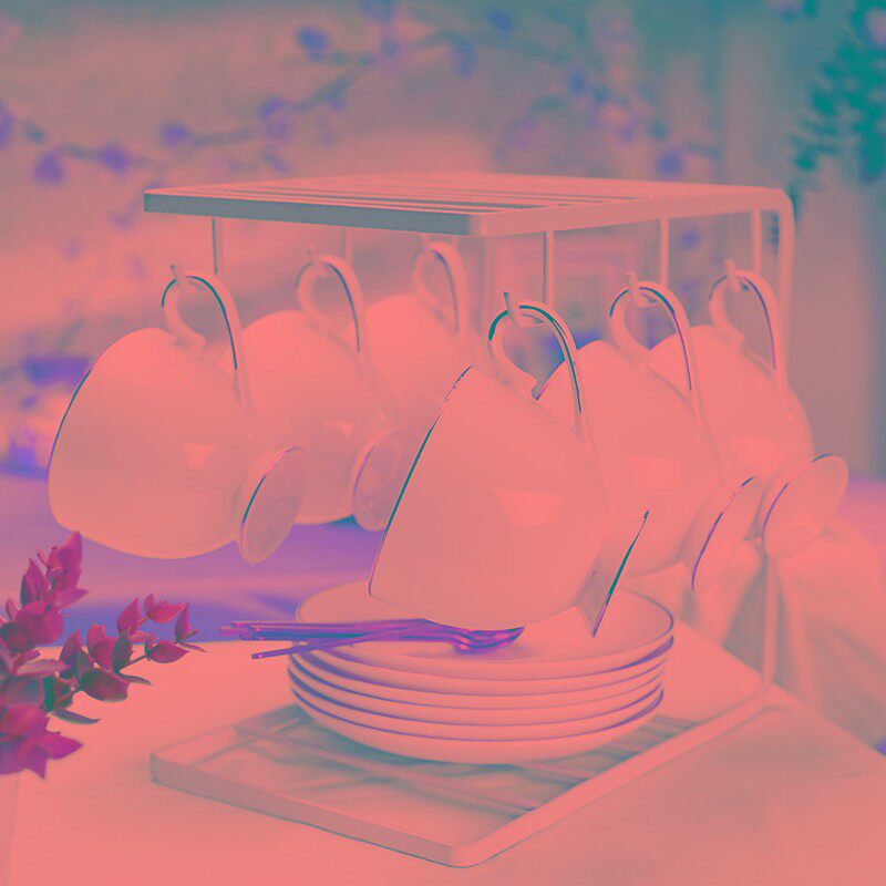 瑶华 欧式骨瓷家用陶瓷咖啡杯套装 简约创意金边下午茶咖啡杯碟