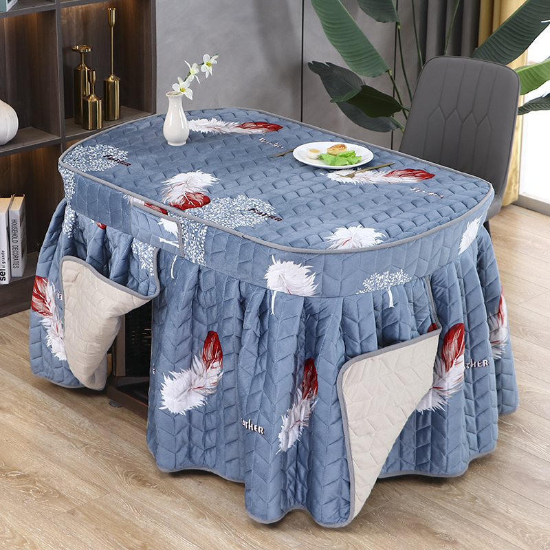 椭圆形餐桌巾加厚圆形烤火桌布保暖椭圆形餐桌罩长方形电炉罩