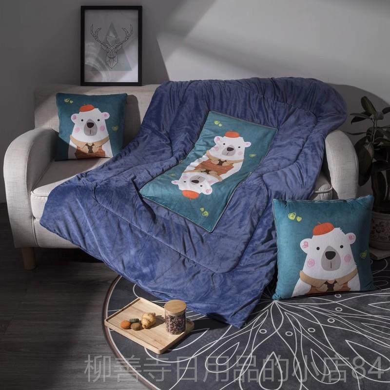 正品多能个性可爱汽车靠垫枕折叠抱枕被子两用厚保暖靠床加头大靠