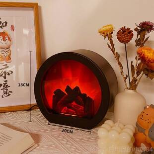 正品仿真火焰灯氛围感灯台头灯卧室床摆件假火炉壁桌直播装饰炉小