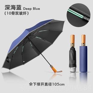 正品 加大人加固双股木柄晴雨两用双告可定制log雨o印字 商务伞男士