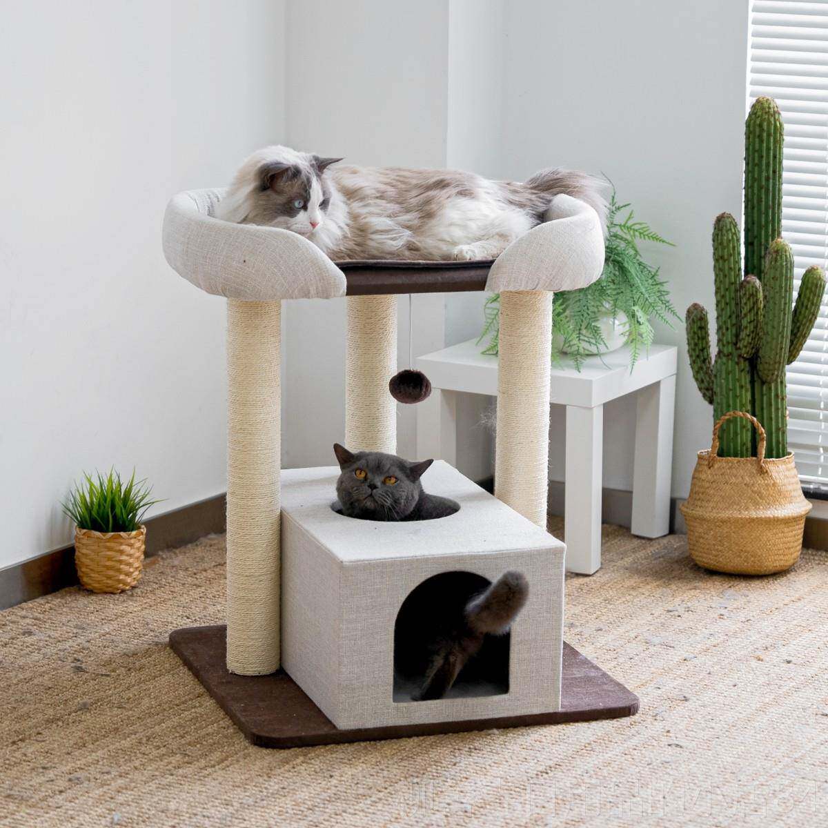 正品红大床猫窝猫一体树猫爬架大型猫布剑偶缅网因攀爬麻柱子猫屋