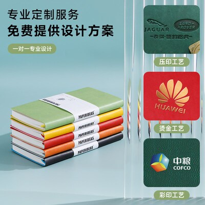 weeks手账本皮质软面页码48K手帐本小巧便携笔记本横线点阵记事本