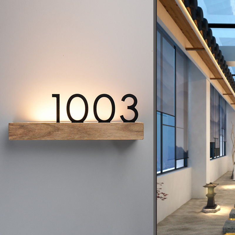 酒店发光门牌定制创意民宿餐厅饭店包厢房间门牌号制作带灯光房间