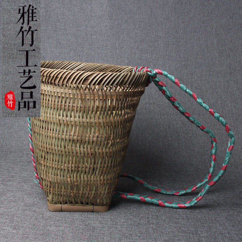 纯手工采茶篓竹编背篼竹篾背篓竹背筐收纳筐跳舞小背篓采摘道具