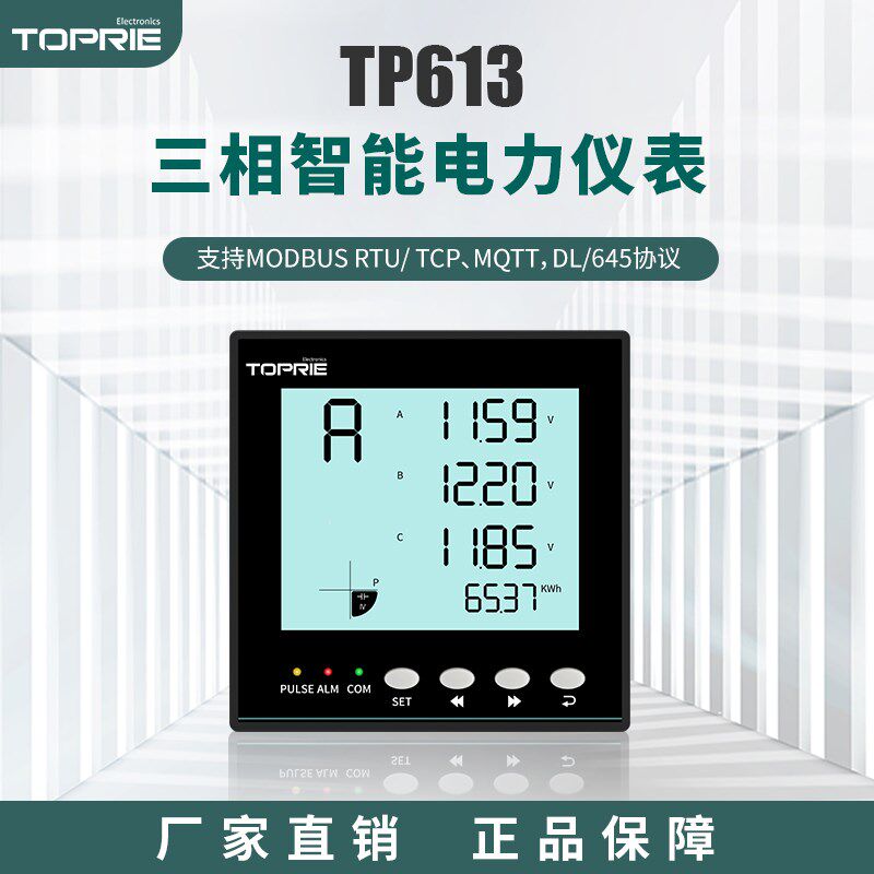 拓普瑞TP613 TP613C三相智能电力仪表工业电度表TP613CBV4/613CB