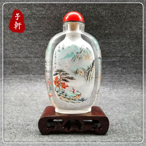 内瓶画水晶工艺品 创意内画 鼻烟壶特色纯手工绘制 衡水特产