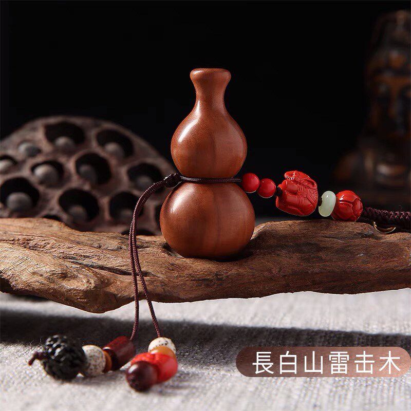 天然雷击木葫芦枣木桃手工把件护挂脖汽车身挂件吊坠吊饰文玩