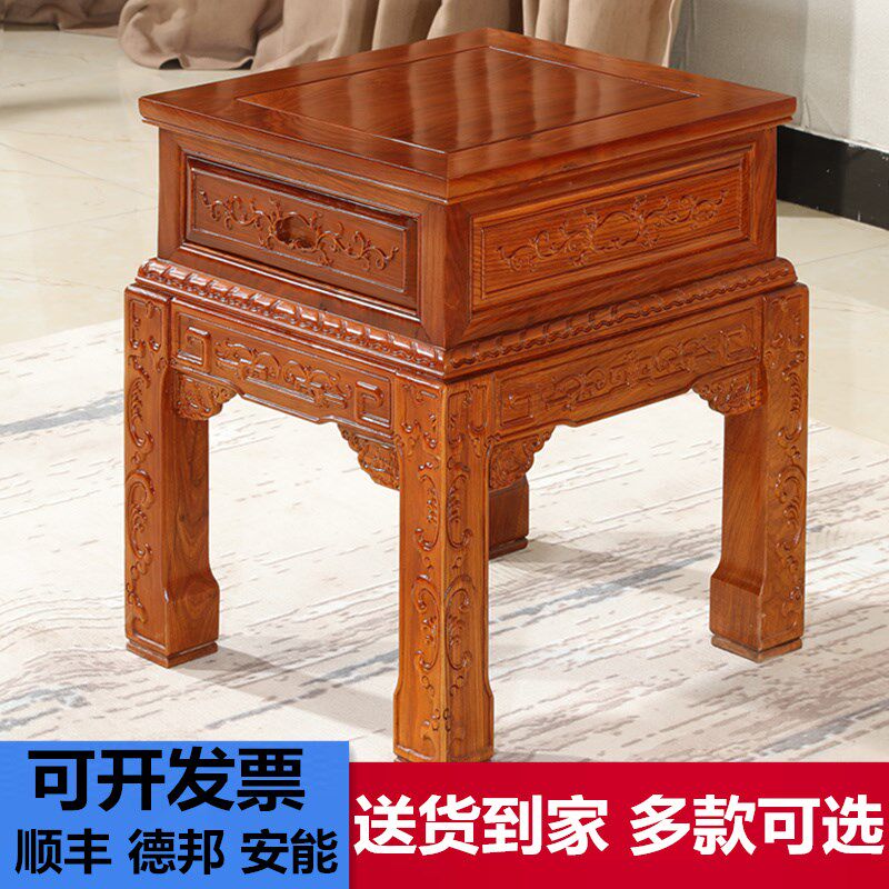 红木刺猬紫檀高几花梨木角几沙发客厅边柜小方桌酸枝方几平几边桌