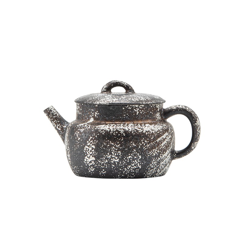 听雨丨抹银纯手工茶壶可养薄胎陶瓷过滤泡茶复古南蛮烧侘寂风单壶